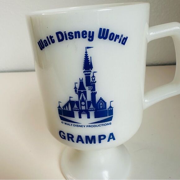 Walt Disney Productions DISNEY WORLD Castle Milk Glass Grampa Mug Cup Grandpa - Picture 4 of 4